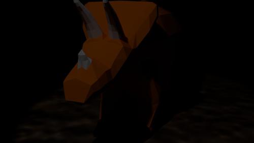 low-poly Triceratops preview image